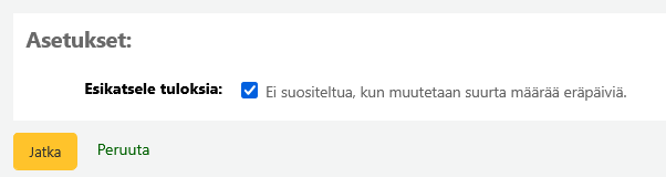 Kuvakaappaus asetuksista