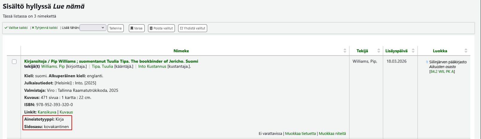 Listat-toimintoon lisätyt mukautukset Listat-toimintoon lisätyt mukautukset